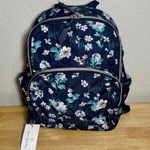 Vera Bradley Small Backpack in Performance Twill Navy Garden NWT